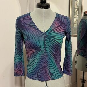 Versace Jeans Couture V-Neck Long Sleeve Top